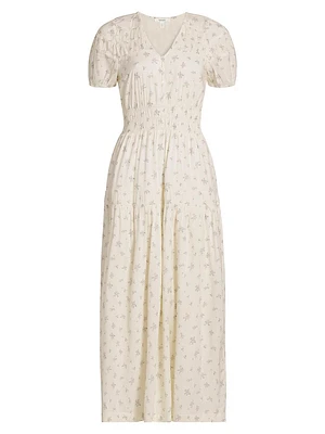 Ellery Floral Tiered Cotton-Blend Dress