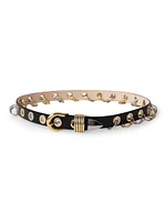 Revenge Mixed Metal Leather Belt
