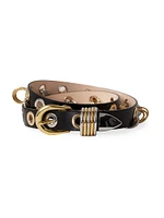 Revenge Mixed Metal Leather Belt