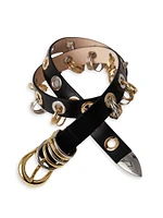 Revenge Mixed Metal Leather Belt