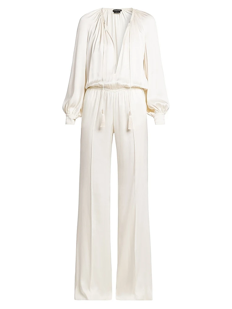 Fluid Double-Knit Silk Jumpsuit
