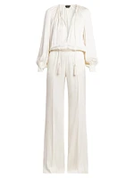 Fluid Double-Knit Silk Jumpsuit