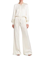 Fluid Double-Knit Silk Jumpsuit