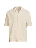 Check Woven Cotton Short-Sleeve Button-Front Shirt