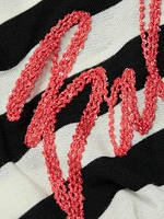 Logo-Embroidered Striped Wool Sweater