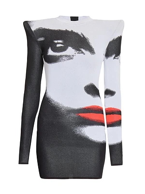 Graphic Jacquard Bodycon Minidress
