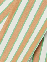 Jessie Striped Cotton Long-Sleeve Crop Top
