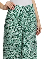 Baradero Anna Ruched Abstract Midi-Skirt