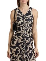 Santa Rita Ruched Abstract Top