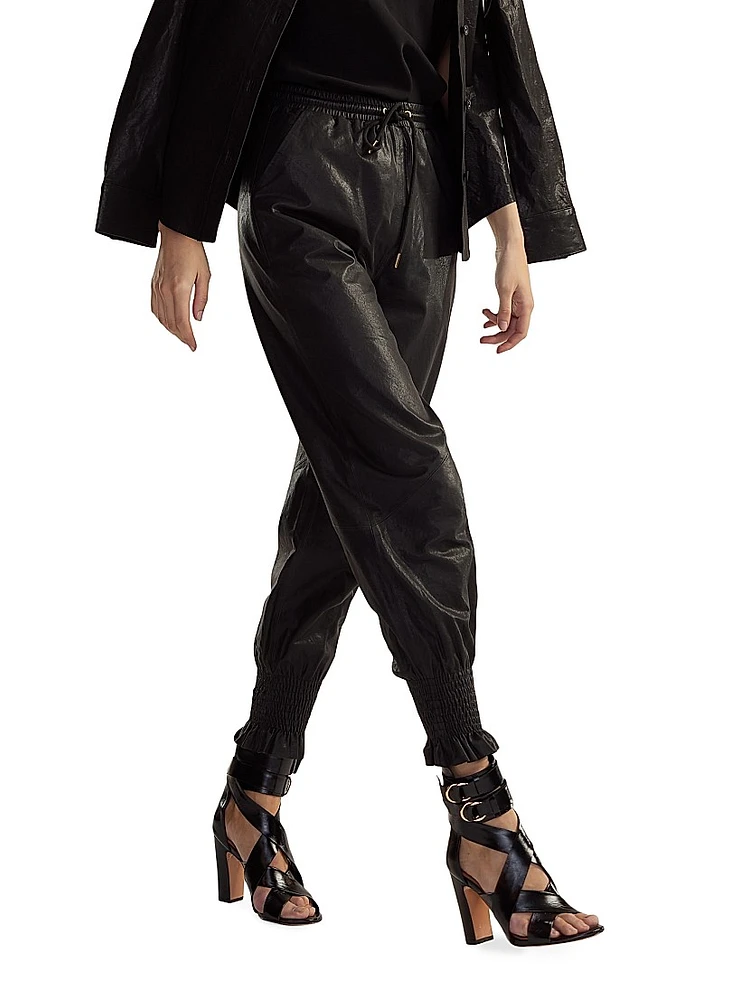 Leather Drawstring Joggers
