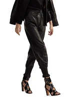 Leather Drawstring Joggers