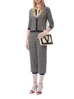 Toute La V Jacquard Wool Knit Pants