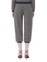 Toute La V Jacquard Wool Knit Pants