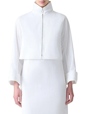 Mimi Stitched Pleat Cotton Voile Jacket