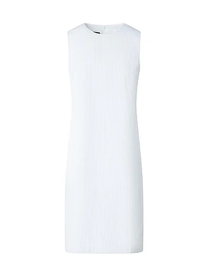 Stitched Pleat Cotton Voile Sheath Dress