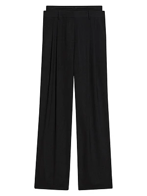 Double-Pleated Wool Trousers