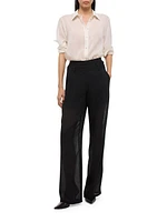 Double-Pleated Wool Trousers
