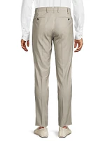 High-Performance Wool Button-Tab Slim Trousers
