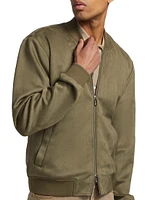 Maverick Faux Suede Bomber Jacket