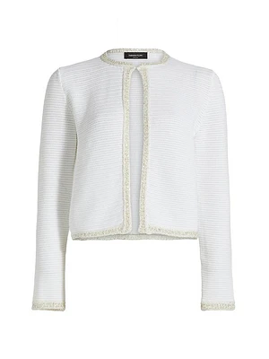 Cotton Rush-Stitch Cardigan