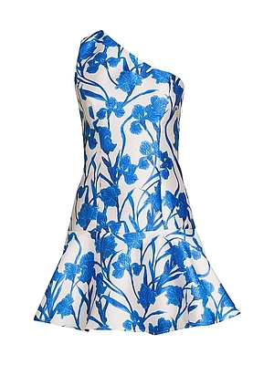 Silas Floral One-Shoulder Minidress