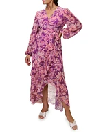 Sadey Floral Tie-Waist Midi-Dress