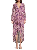 Sadey Floral Tie-Waist Midi-Dress