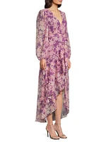 Sadey Floral Tie-Waist Midi-Dress