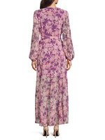 Sadey Floral Tie-Waist Midi-Dress