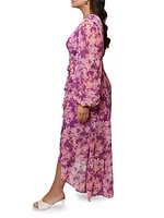 Sadey Floral Tie-Waist Midi-Dress