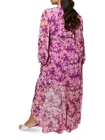 Sadey Floral Tie-Waist Midi-Dress