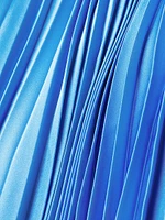 Ayla Pleated Satin Maxi-Dress