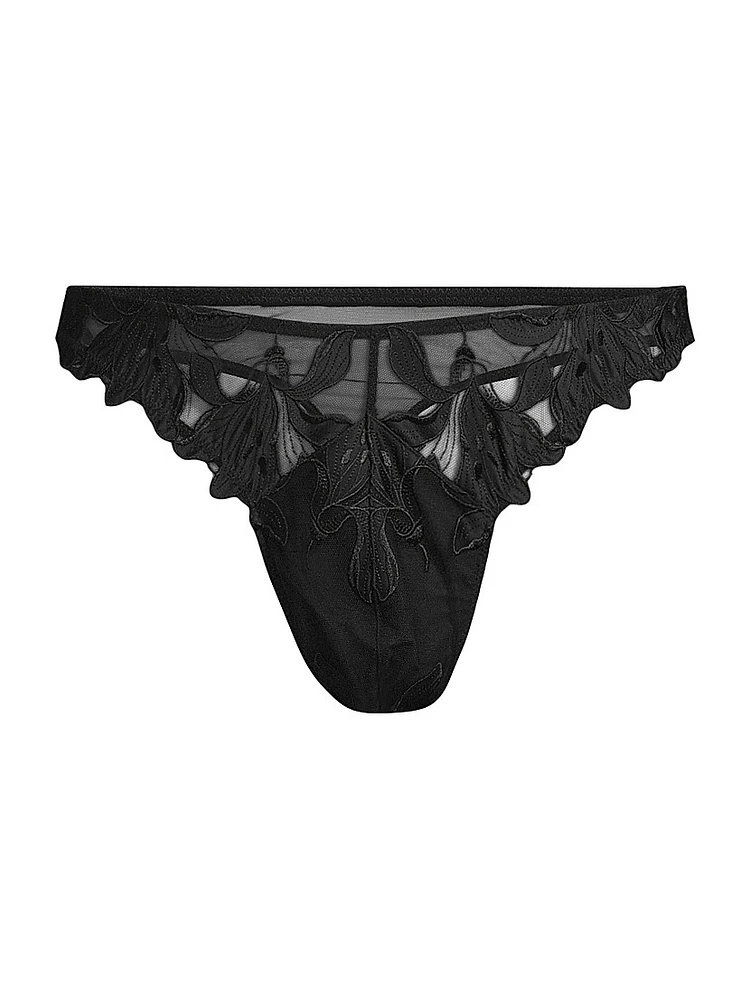 Lily Embroidered Stretch Thong