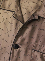 Jacquard Silk-Blend Button-Front Pajama Shirt