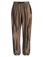 Jacquard Silk-Blend Drawstring Pajama Pants
