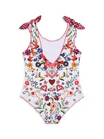 Girl's Printed One-Piece Swimsuit