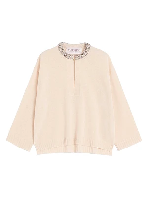 Embroidered Wool Sweater