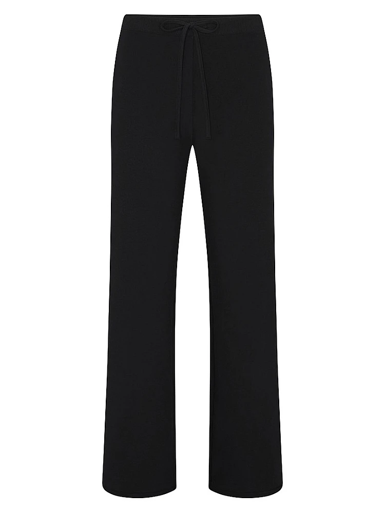 Cotton Jersey Straight-Leg Pants