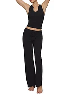 Cotton Jersey Straight-Leg Pants