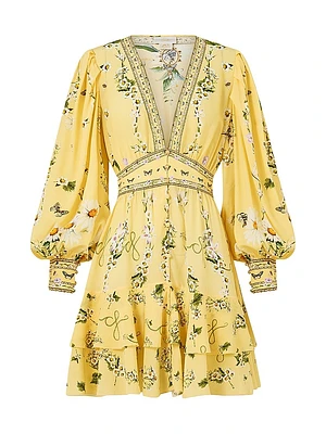 Daisy Chains Frill Silk Minidress