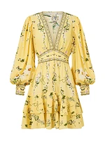 Daisy Chains Frill Silk Minidress