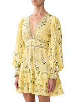 Daisy Chains Frill Silk Minidress
