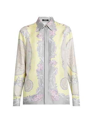 Medusa Cameo Foulard Silk Twill Shirt