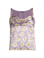 Floral Silk Sleeveless Blouse