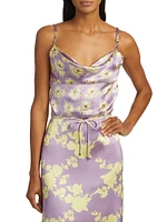 Floral Silk Sleeveless Blouse