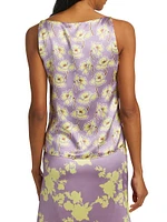 Floral Silk Sleeveless Blouse