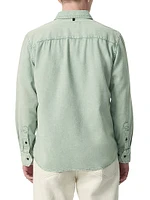 Stretch-Cotton Button-Front Shirt