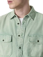 Stretch-Cotton Button-Front Shirt