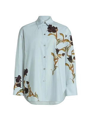 Iris Cotton Button-Front Shirt