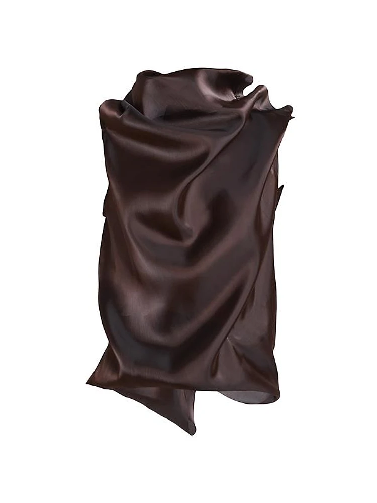 Eau Draped Taffeta Top